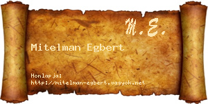 Mitelman Egbert névjegykártya